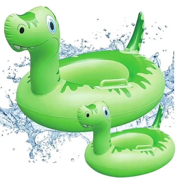 KOŁO Do Pływania Z SIEDZISKIEM I UCHWYTAMI Ponton ZIELONY DINOZAUR