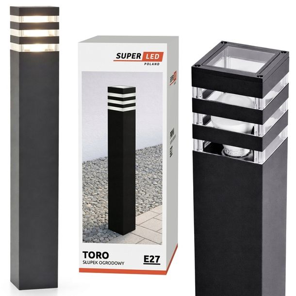 Lampa LED Ogrodowa E27 80 cm stojąca zewnętrzna Słupek Ogrodowy LED
