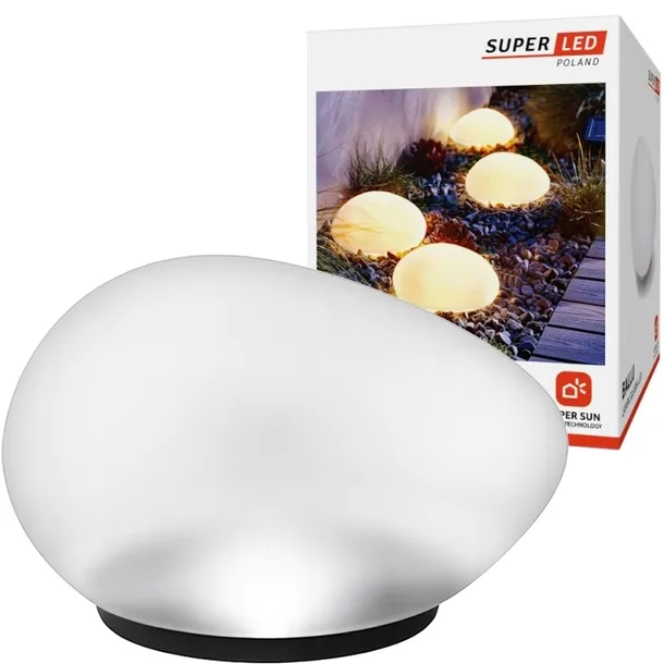 Lampa solarna LED ogrodowa wbijana Kamień + czujnik zmierzchu