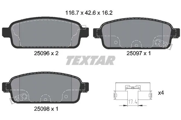 textar-klocki-hamulcowe-tyl-2509602