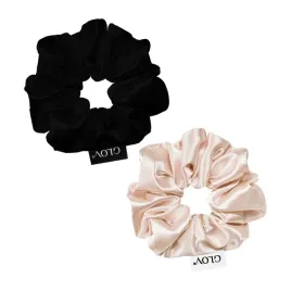 glov-satin-scrunchies-satynowe-gumki-do-wlosow-m-champagne-black-2-sztuki