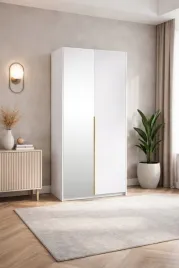 biala-szafa-anabel-100-cm-lustro-zloty-uchwyt-z-polkami-i-drazkiem