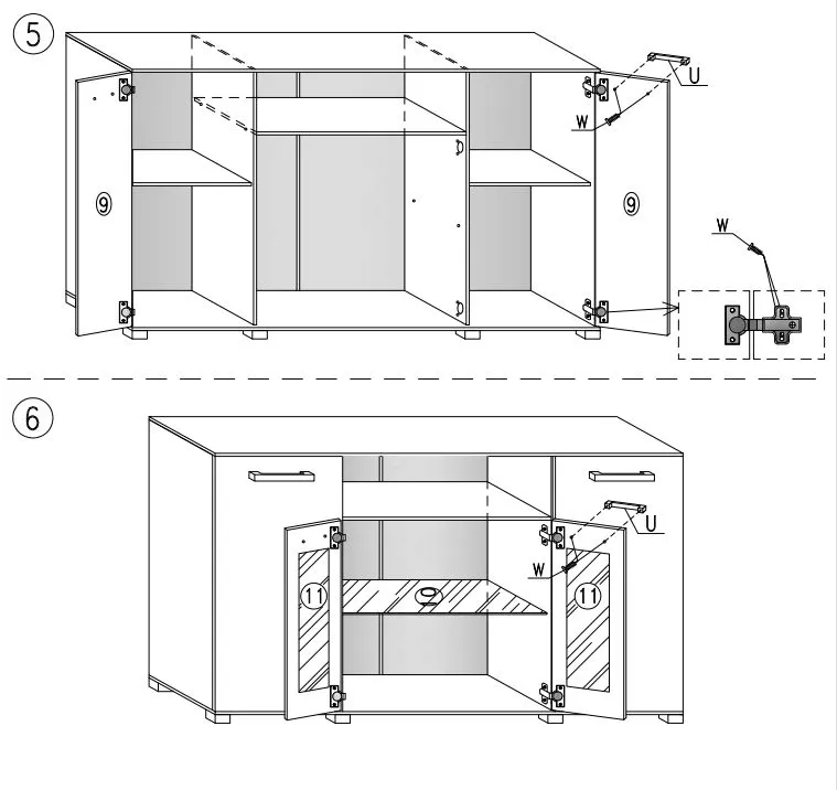 komoda-k3-witryna-160cm-szafka-4-kolory