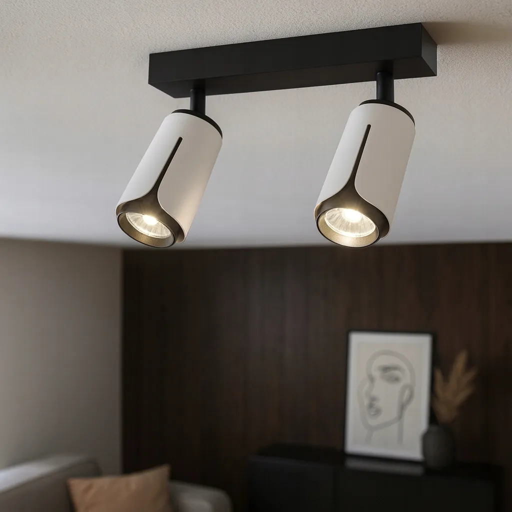 kinkiet-sufitowy-2x-gu10-lampa-oprawa-spot-reflektor-bialy-czarny-xudo-stan-nowy