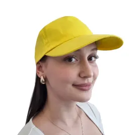 czapka-z-daszkiem-pieciopanelowa-plazowa-wygodna-zolta
