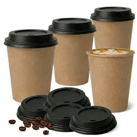 kubki-papierowe-kraft-250ml-wieczka-czarne-80mm-zestaw-100-szt