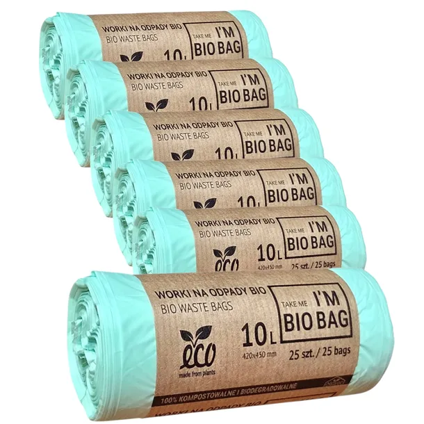WORKI NA ŚMIECI BIODEGRADOWALNE BIO NA ODPADY KOMPOSTOWALNE 10L 150szt