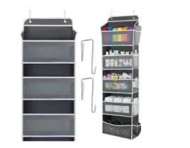 organizer-przybornik-wiszacy-na-drzwi-5-polek-142x40x17-szary-haczyki