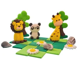 dekoracje-cukrowe-na-tort-safari-lew-zyrafa-panda-dodatki