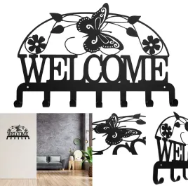 wieszak-uchwyt-na-ubrania-klucze-welcome-czarny