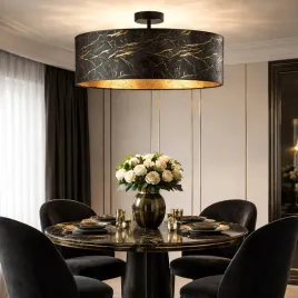 designerska-lampa-sufitowa-na-czarnej-stopce-bella-marble-z-tkaninowym-klos