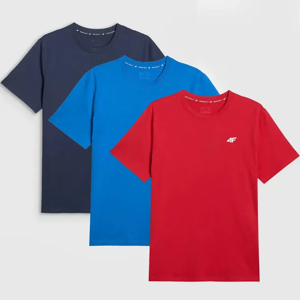 Koszulki Męskie 4F 3 PAK Zestaw T-Shirt Bawełna z LOGO Casual Sportowy 5XL