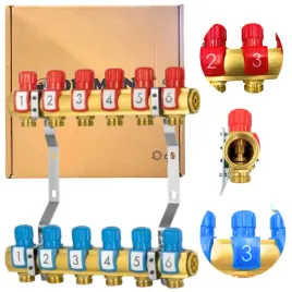 komplet-rozdzielacza-6-obwodowy-z-zaworami-do-wody-ogrzewania-grzejnikow