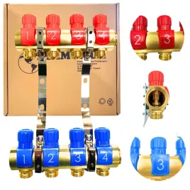 komplet-rozdzielacza-4-obwodowy-z-zaworami-do-wody-ogrzewania-grzejnikow