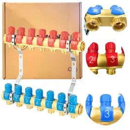 komplet-rozdzielacza-7-obwodowy-z-zaworami-do-wody-ogrzewania-grzejnikow