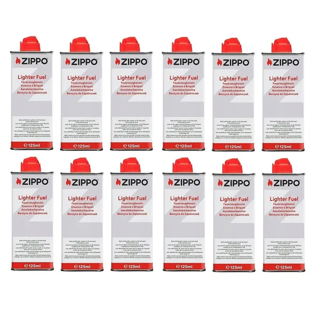 12 x Benzyna paliwo Zippo 125ml do zapalniczek benzynowych