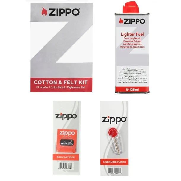 Zestaw Benzyna Zippo 125ml Knot Kamienie Wata z filcem