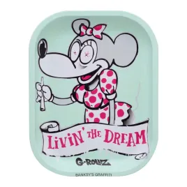 tacka-do-tytoniu-metalowa-do-skrecania-banksy-s-livin-the-dream-18x14cm