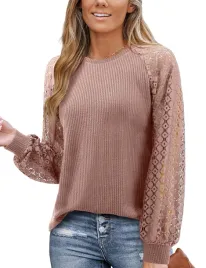 koszulka-damska-koronkowa-na-dlugi-rekaw-okragly-dekolt-elegancka-rozowa-xl