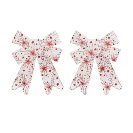 kokardy-kokardki-na-choinke-biale-w-czerwone-gwiazdki-2szt-6x22cm