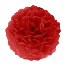 pompon-bibulowy-dekoracja-do-powieszenia-czerwona-dekor-sali-honeycomb-15cm
