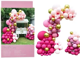 girlanda-balonowa-104-balony-urodziny-roczek-rozowo-zlota