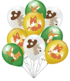 balony-lateksowe-lesne-zwierzatka-woodland-30cm-9szt