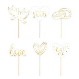 toppery-dekoracja-tort-babeczki-slub-bialo-zlote-obraczki-golebie-12szt
