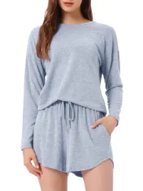 damski-komplet-dresowy-pizama-koszulka-dlugi-rekaw-spodenki-szary-l