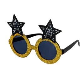 okulary-imprezowe-fotobudka-sylwester-happy-new-year-zloto-czarne-gwiazdy