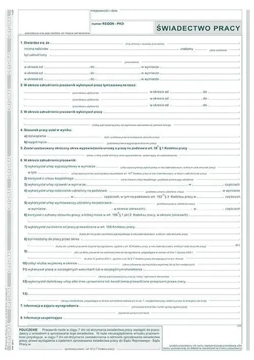swiadectwo-pracy-a4-oryginal-kopia-501-1-stan-nowy