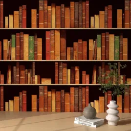tapeta-okleina-naklejka-scienna-efekt-3d-biblioteka-ksiazki-445x700-cm
