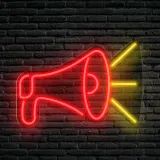 neon-led-dekoracja-scienna-megafon-58x40-plexi-stan-nowy