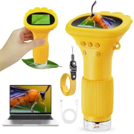 zolty-mobilny-mikroskop-dla-dzieci-2-calowy-ekran-1000-krotne-powiekszenie