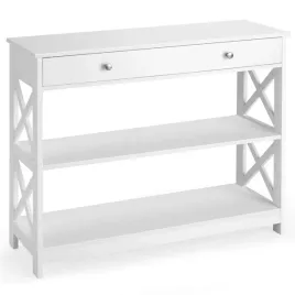 konsola-costway-bialy-matowe-100-x-80-x-30cm