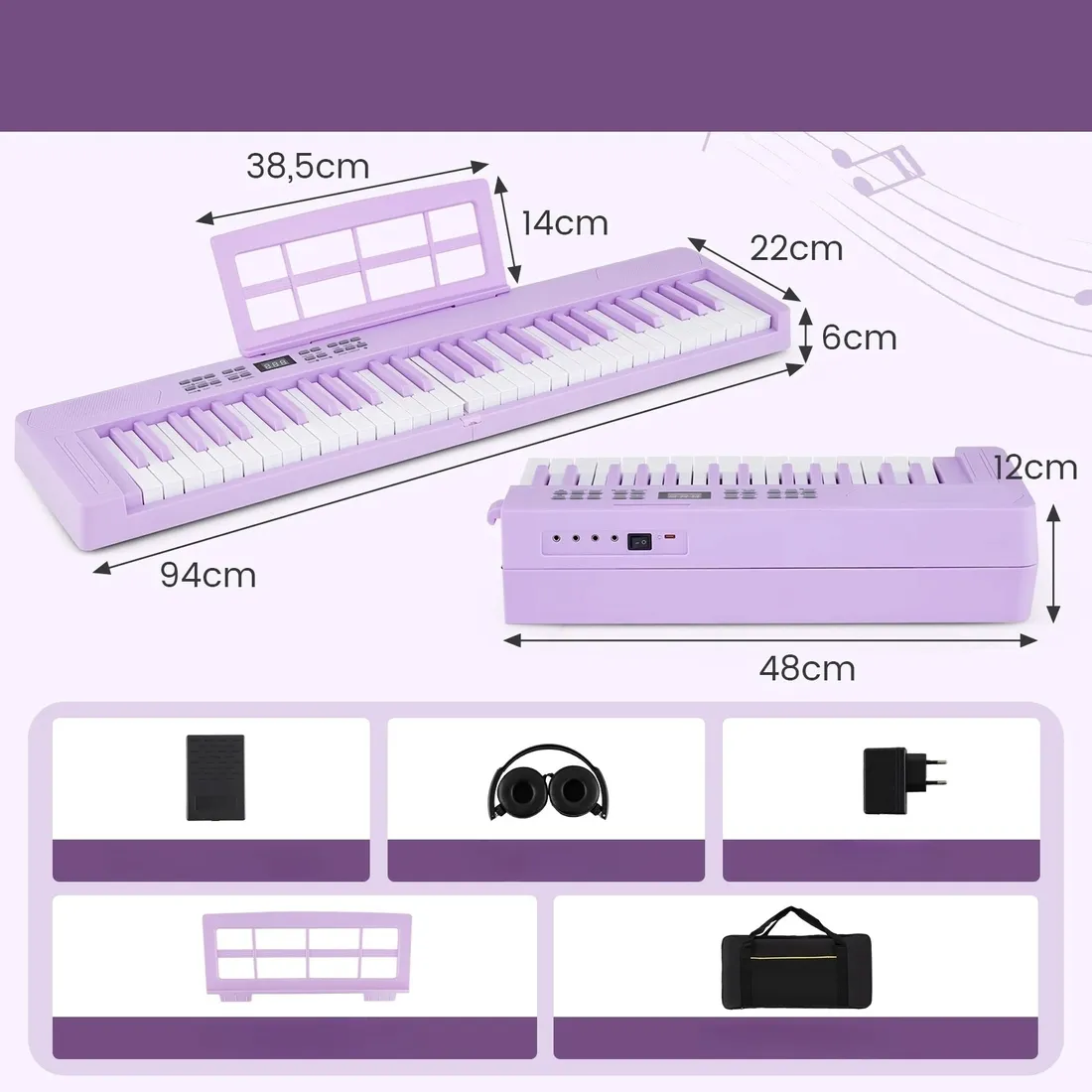 keyboard-costway-mu10136de-zs-glebokosc-produktu-22-cm