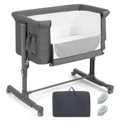 lozeczko-costway-3w1-86x63x81cm-szare