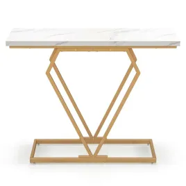 konsola-costway-bialy-polpolysk-100-x-80-x-295cm