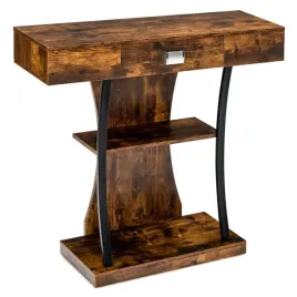 konsola-costway-odcienie-brazu-matowe-91-x-88-x-30cm