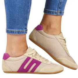 polbuty-sportowe-skorzane-filippo-7595-bezowe-fuksja