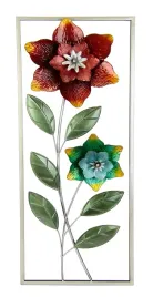 flair-kwiatowa-dekoracja-scienna-metalowa-3d-czerwona