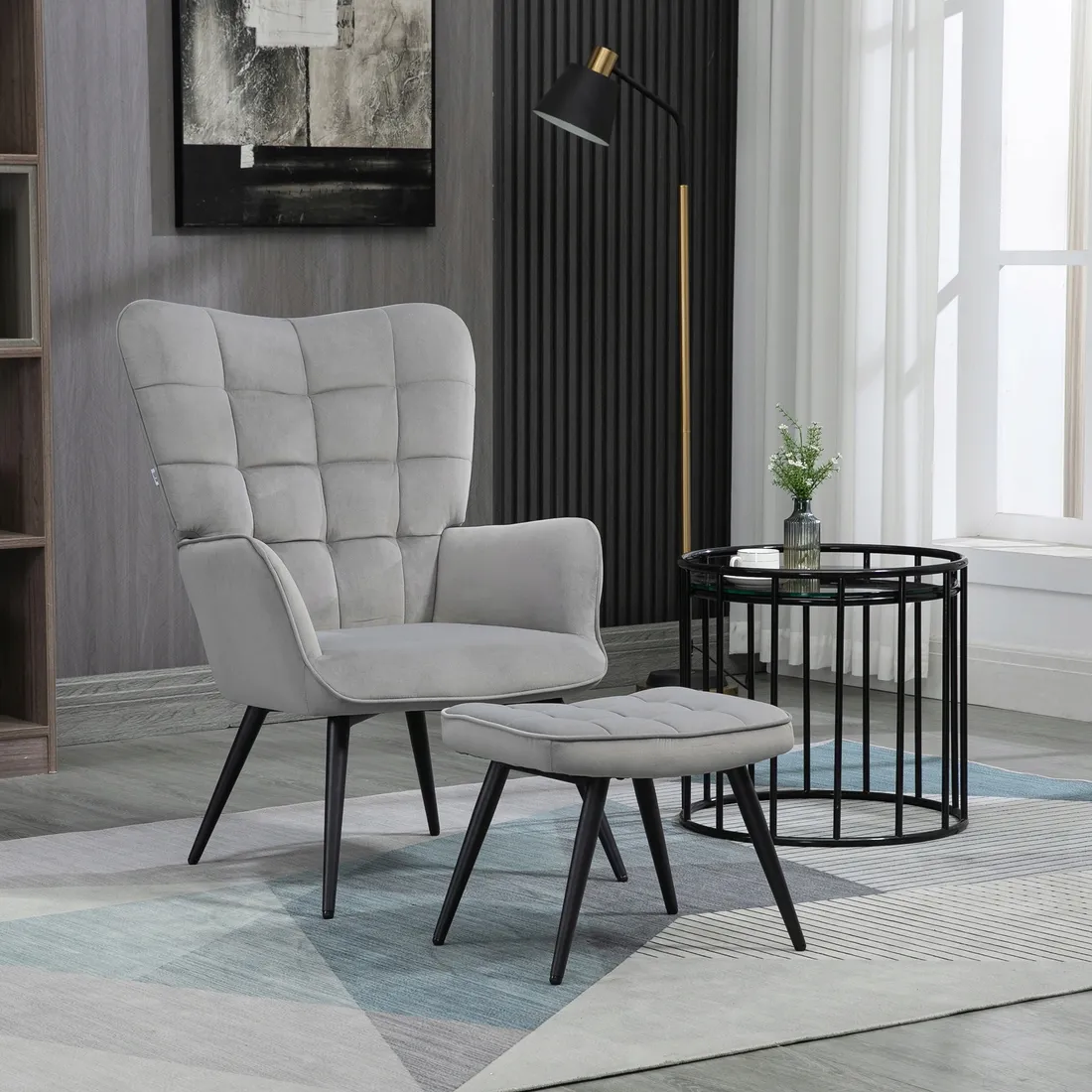 fotel-uszak-homcom-szary