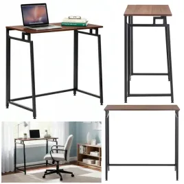 biurko-prostokatny-springos-80-x-40-x-76-cm-czarny-odcienie-brazu