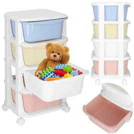 pojemnik-na-zabawki-springos-plastikowy-wielokolorowy-4-szuflady-na-kolkach