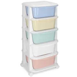 pojemnik-na-zabawki-springos-plastikowy-z-5-szufladami-na-kolkach