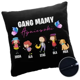 prezent-czarna-poduszka-na-dzien-mamy-gang-mamy-upominek-personalizacja