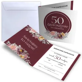 zaproszenie-na-urodziny-50-bordo-kwiaty-koperta-gratis-z2