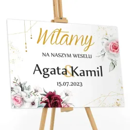 drewniana-tablica-powitalna-50x70-slub-wesele-bordo-kwiaty-z2