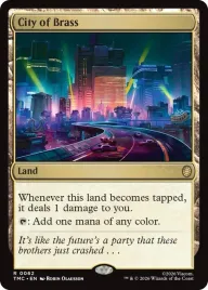 mtg-city-of-brass-or-tmnt-commander-tmc-or-rare-en-nm-or-top-land