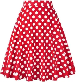 bawelniana-spodnica-midi-w-kropki-czerwona-retro-vintage-wysoka-talia